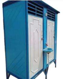 MM FRP 8 ft Portable Toilet Cabin Blue and White_0