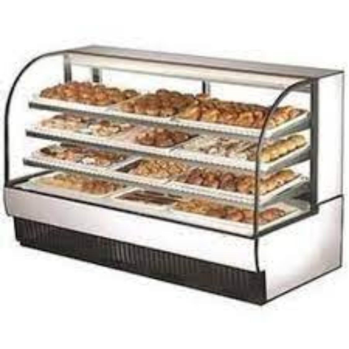 4 Shelves Food Display Counter White_1