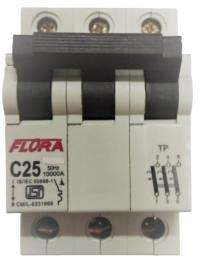 FLORA Three Pole 25 A C Curve MCB_0