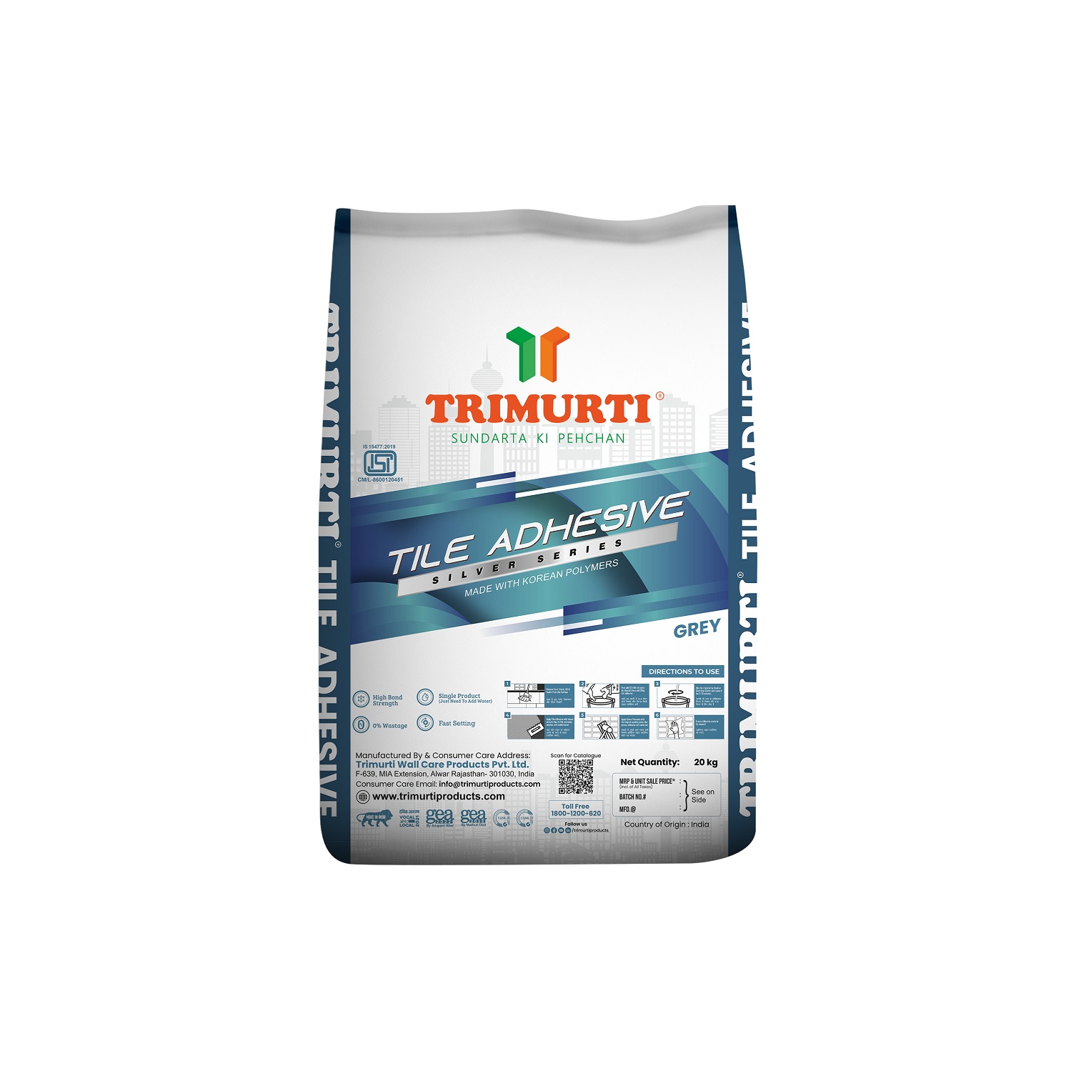 Trimurti Silver Polymer Modified Cementitious Tile Adhesive 20 kg_1