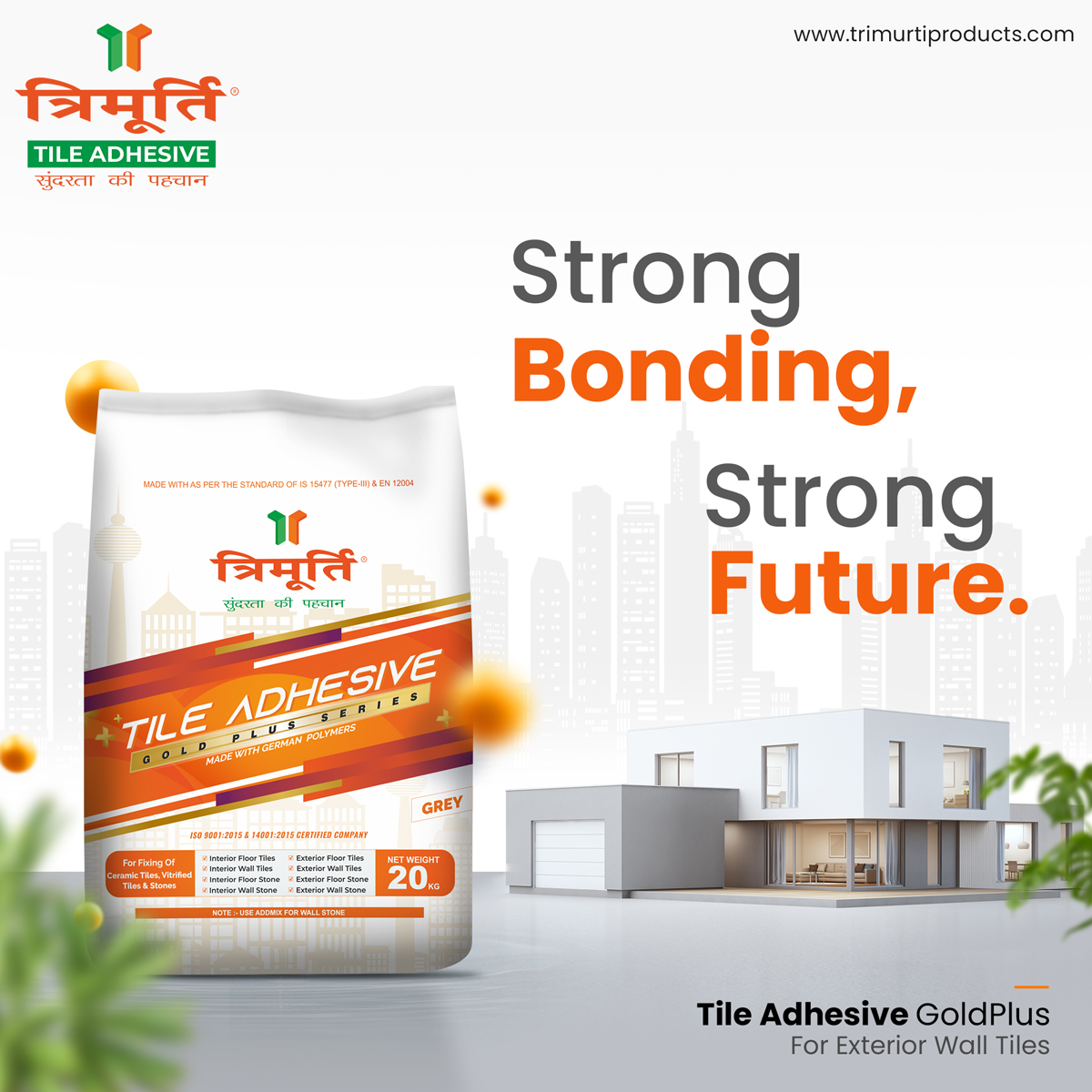 Trimurti Gold Plus Made With German Polymer Tile Adhesive 20 kg_2
