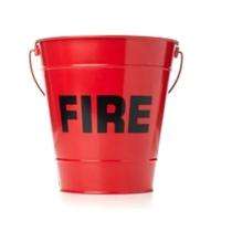 Mild Steel 10 L Fire Bucket Red_0