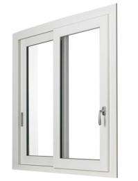 KD TRADING Sliding 2 Panel White uPVC Window 3 x 5 ft_0