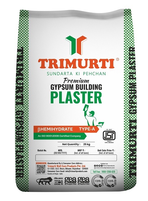 Trimurti Beta Hemihydrate Type-A Building Gypsum Plasters 25 kg White_1