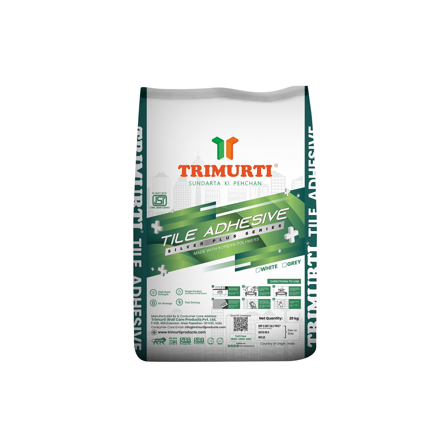 Trimurti Silver Plus Polymer Modified Cementitious Tile Adhesive 20 kg_1