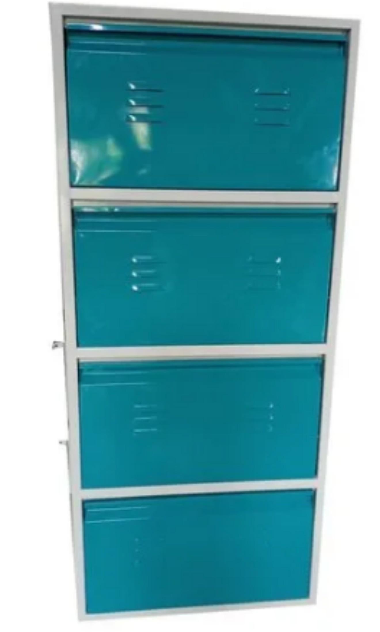 Stainless Steel 4 Shelves Shoe Rack 40 kg 13 x 20 x 20 inch Blue_1