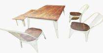 Wooden 4 Seater Modern Dining Table Set Rectangular Brown_0