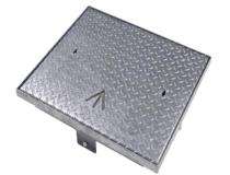 Quality Precast Solid Top Manhole Cover Galvanized Steel Polished 24 x 24 inch_0