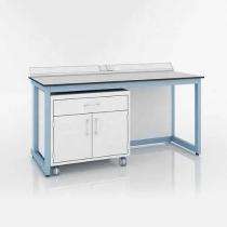 Mild Steel Laboratory Table White and Blue_0