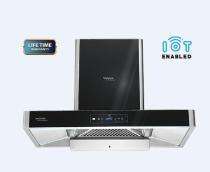 Hindware Ripple Autoclean 60 Black Wall Mounted Chimney 1350 CMH_0