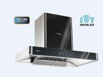 Hindware Ripple Autoclean 90 Black Wall Mounted Chimney 1350 CMH_0