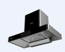 Hindware Ripple Blk Autoclean 90 Black Wall Mounted Chimney 1350 CMH_0