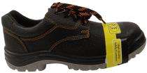 Split Barton Leather Steel Toe Safety Shoes Black_0