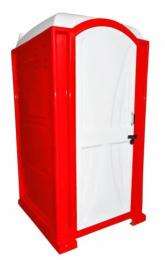 Royal Enfinity Mild Steel 8 ft Portable Toilet Cabin Red and White_0