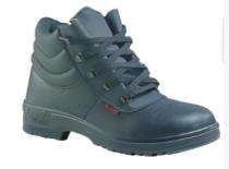 Buff Grain Leather Steel Toe Safety Shoes Black_0