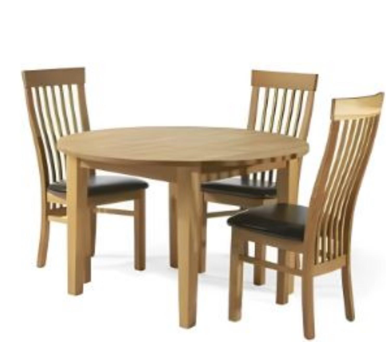 Buy Wooden 3 Seater Modern Dining Table Set Round Brown online at