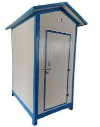 Ramaesis Mild Steel 7 ft Portable Toilet Cabin White and Blue_0