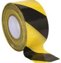150 mm Non Adhesive HDPE Warning Tape 100 micron Black and Yellow_0