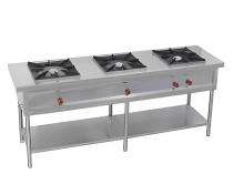 SS01 Three Burner Commercial Gas Stove Stainless Steel Silver_0