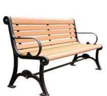 Meena 3 Seater Waiting Bench Metal and Wood 238 x 67 x 76 cm_0