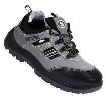Allen Cooper Real Leather Steel Toe Safety Shoes Black and Grey_0