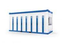 UNO FRP 8 ft Portable Toilet Cabin White and Blue_0