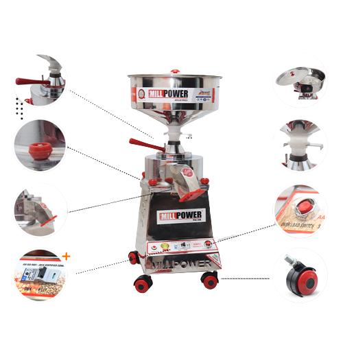 Mill Power 1 hp Semi Automatic Flour Mill Atta Chakki Machine SS1E-1 9 kg/hr_1