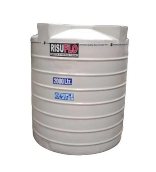 Buy Risuflo Plastic Water Tanks 2000 L White online at best rates in ...