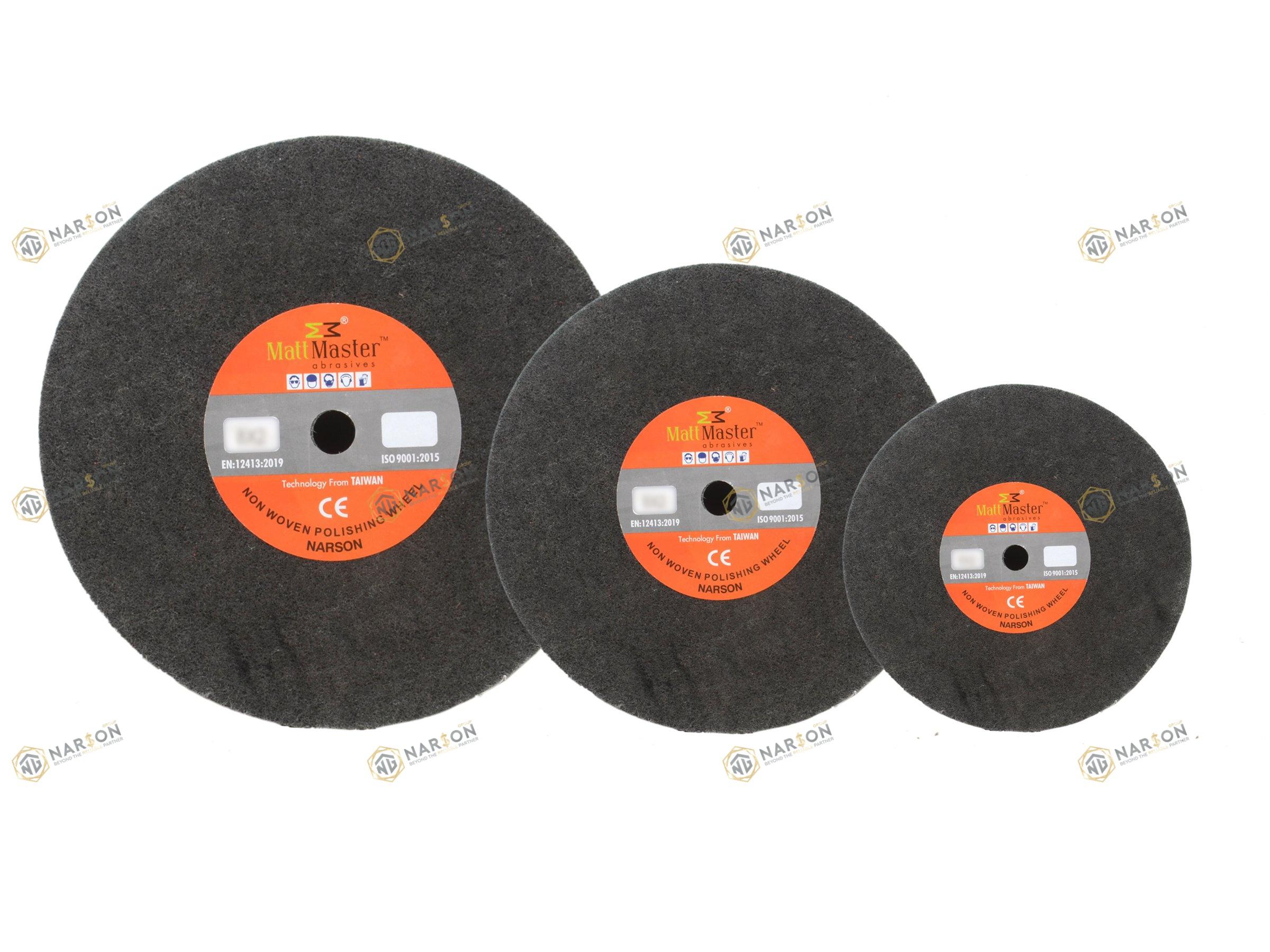 Matt Master 10 x 2 U5 (250x50 mm) Buffing Wheels 16 mm Aluminium Oxide/SiliconCarbide P9 Hard_1