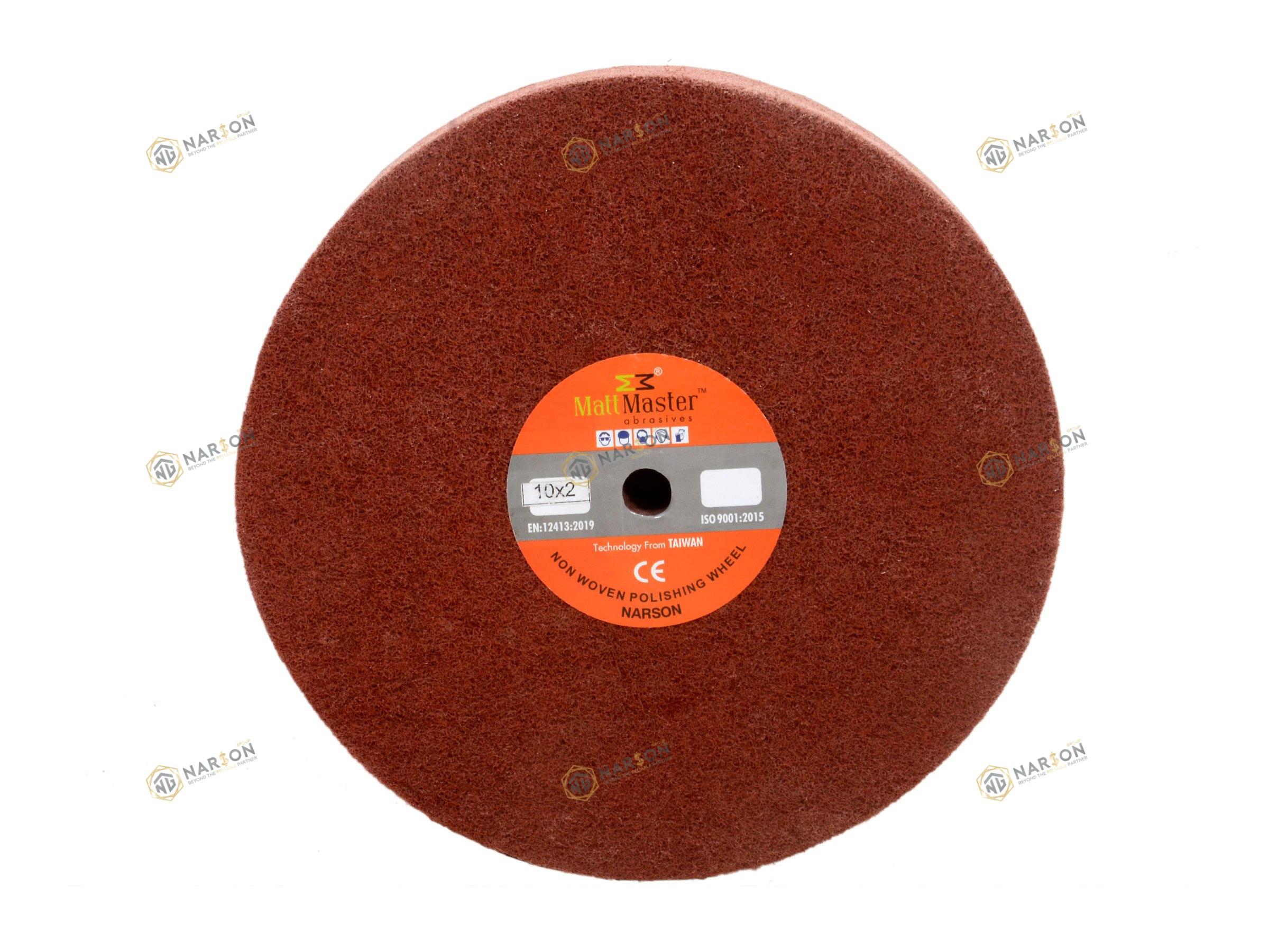 Matt Master 10 x 2 U5 (250x50 mm) Buffing Wheels 16 mm Aluminium Oxide/SiliconCarbide P9 Hard_2