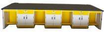 Rectangle Laboratory Bench Yellow and White_0