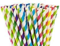 Straight Paper Disposable Straws 8 inch Multicolour_0