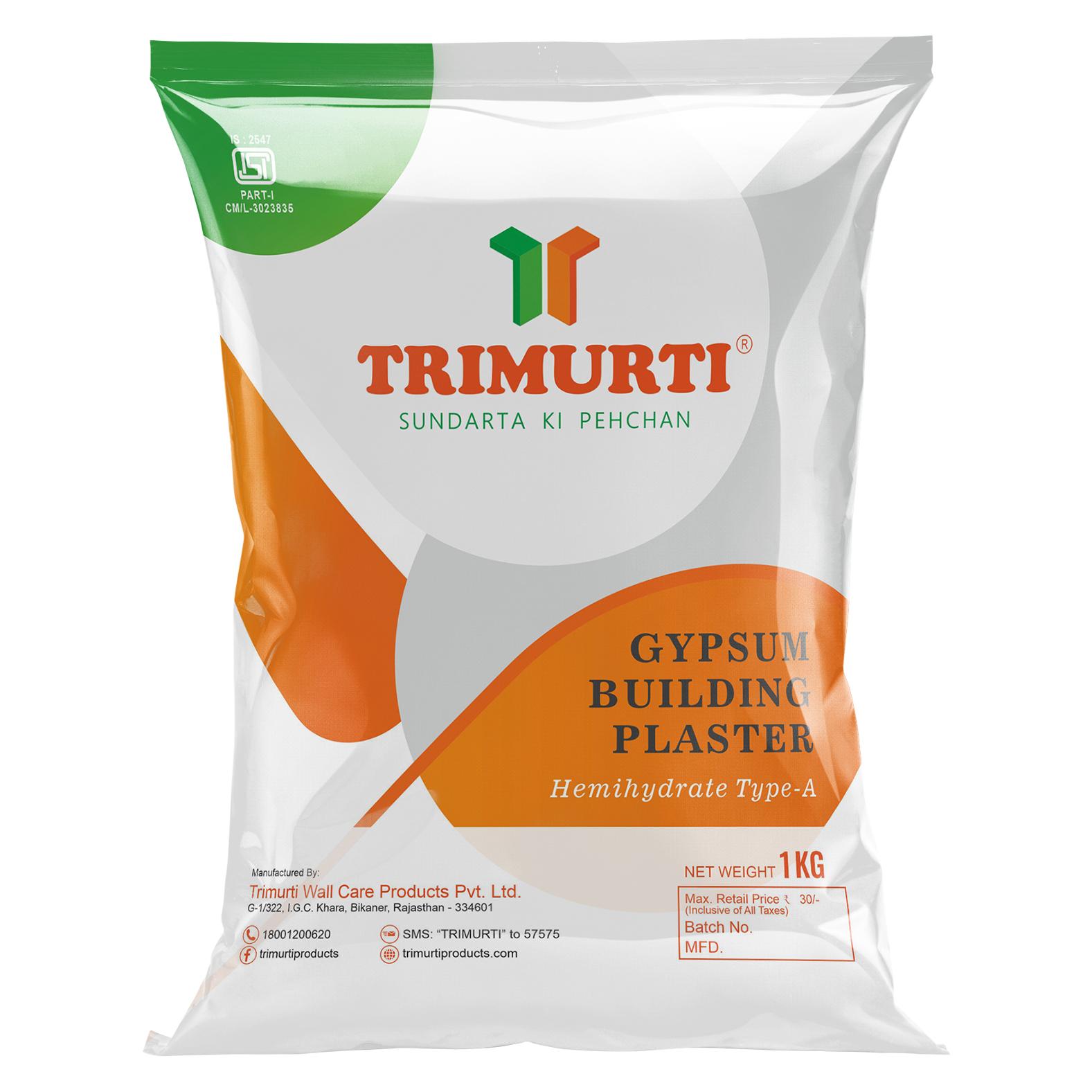Trimurti Hemihydrate Type -A Building Gypsum Plasters 2 kg White_1