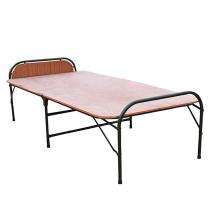 Mild Steel Folding Bed 77 x 36 x 18 inch Black and Brown_0
