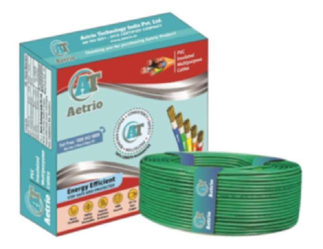 Aetrio 6 sqmm FR PVC Electric Wire Green 90 m_0