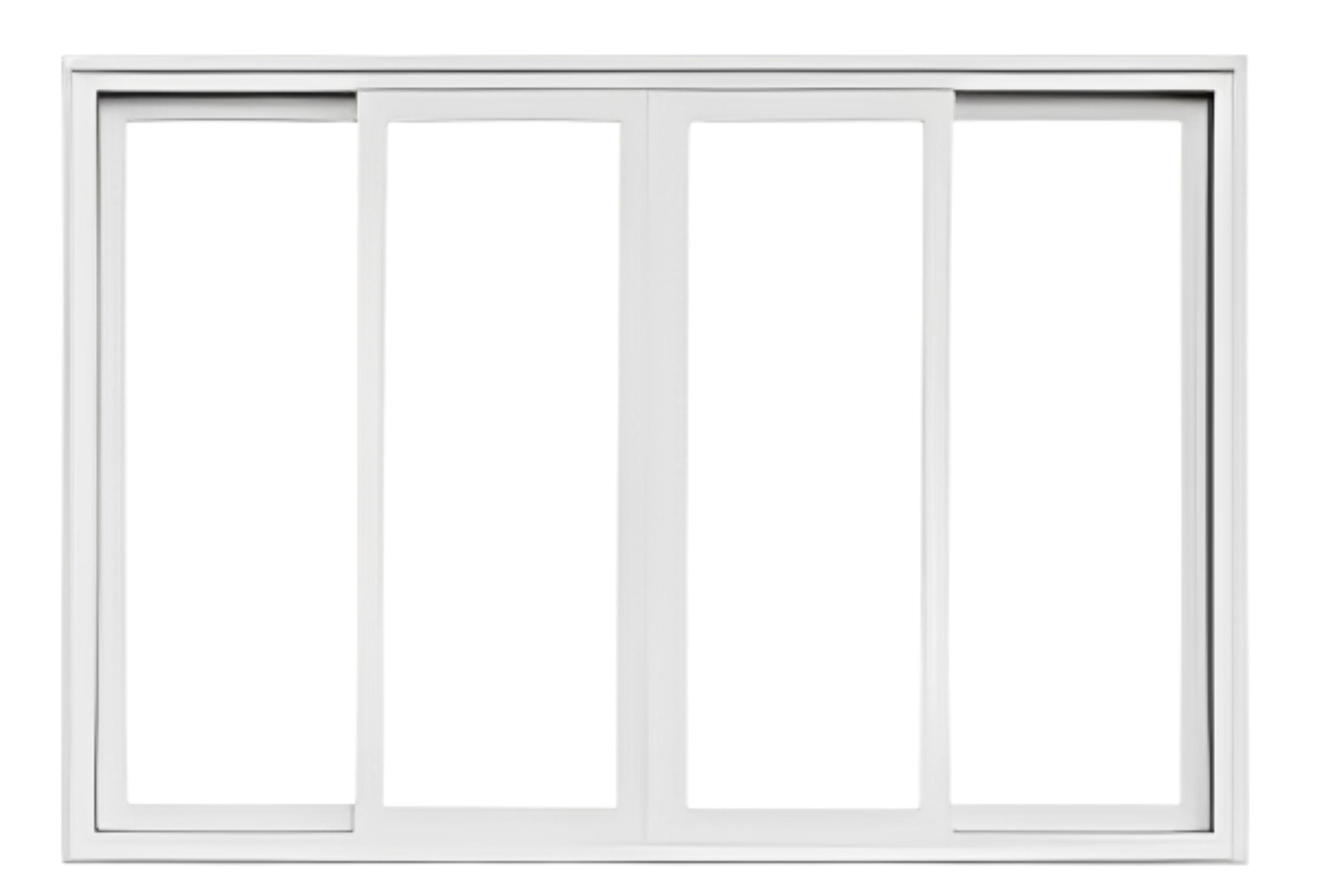 OKOTECH Sliding 2 Track 2 Panel White uPVC Window 6 x 4 ft_0