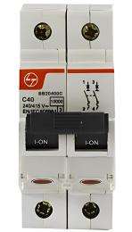 L&T BB20400C Double Pole 40 A C Curve MCB_0