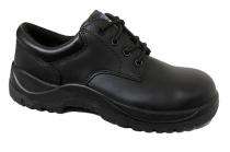 Footride Leather Shoes With Airmix Sole Real Leather Steel Toe Safety Shoes Black_0