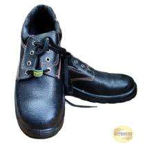 Real Leather Steel Toe Safety Shoes Black_0
