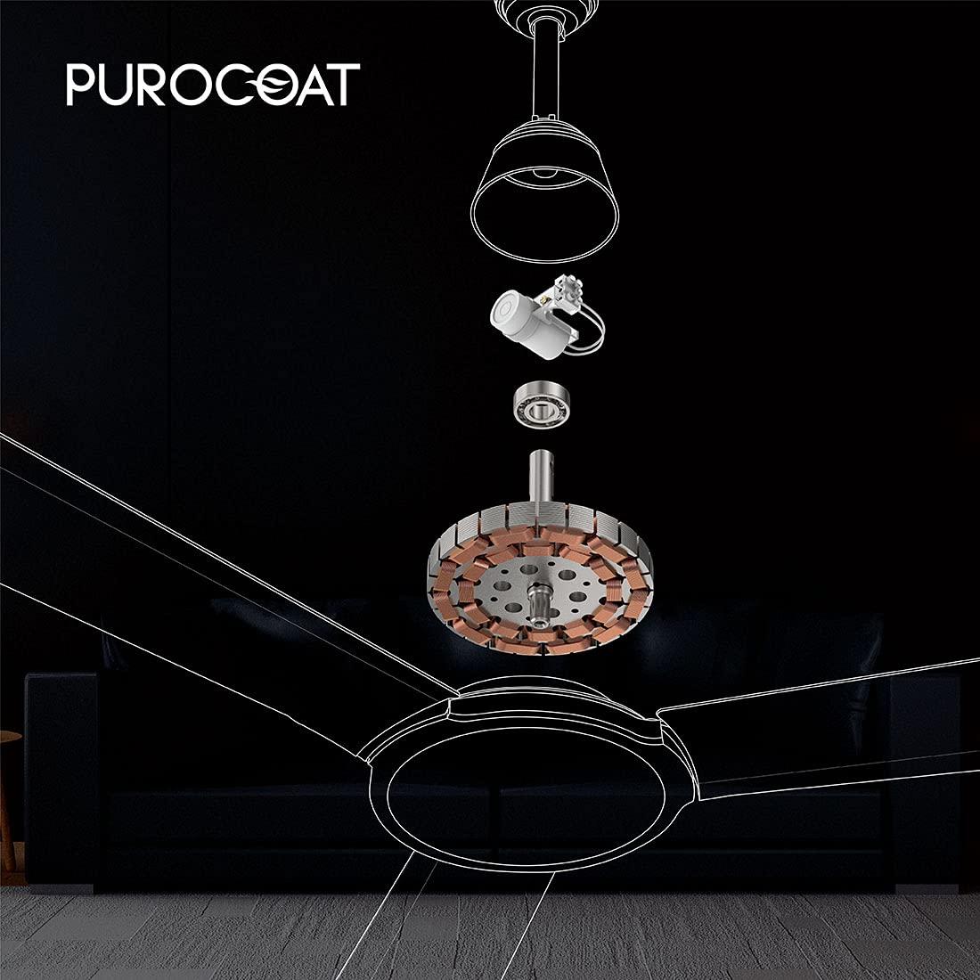 Polycab Aereo Purocoat Premium 1200 mm 3 Blades 75 W Pearl White Cloud Grey Silver Ceiling Fans_4