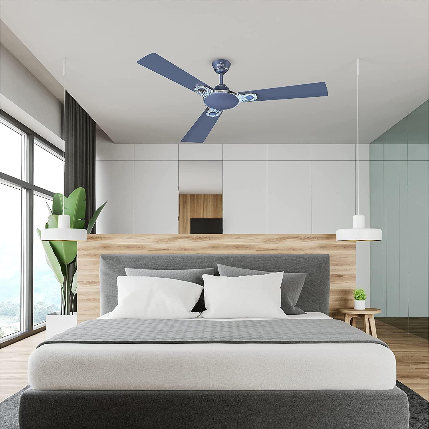 Polycab Eleganz Purocoat Premium 1200 mm 3 Blades 75 W Indigo Blue Ceiling Fans_4
