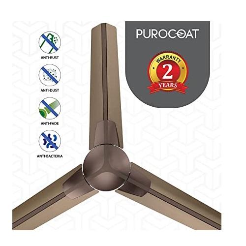 Polycab Euphoria EP01 Purocoat 1200 mm 3 Blades 75 W Neutral Resort Brown Ceiling Fans_3