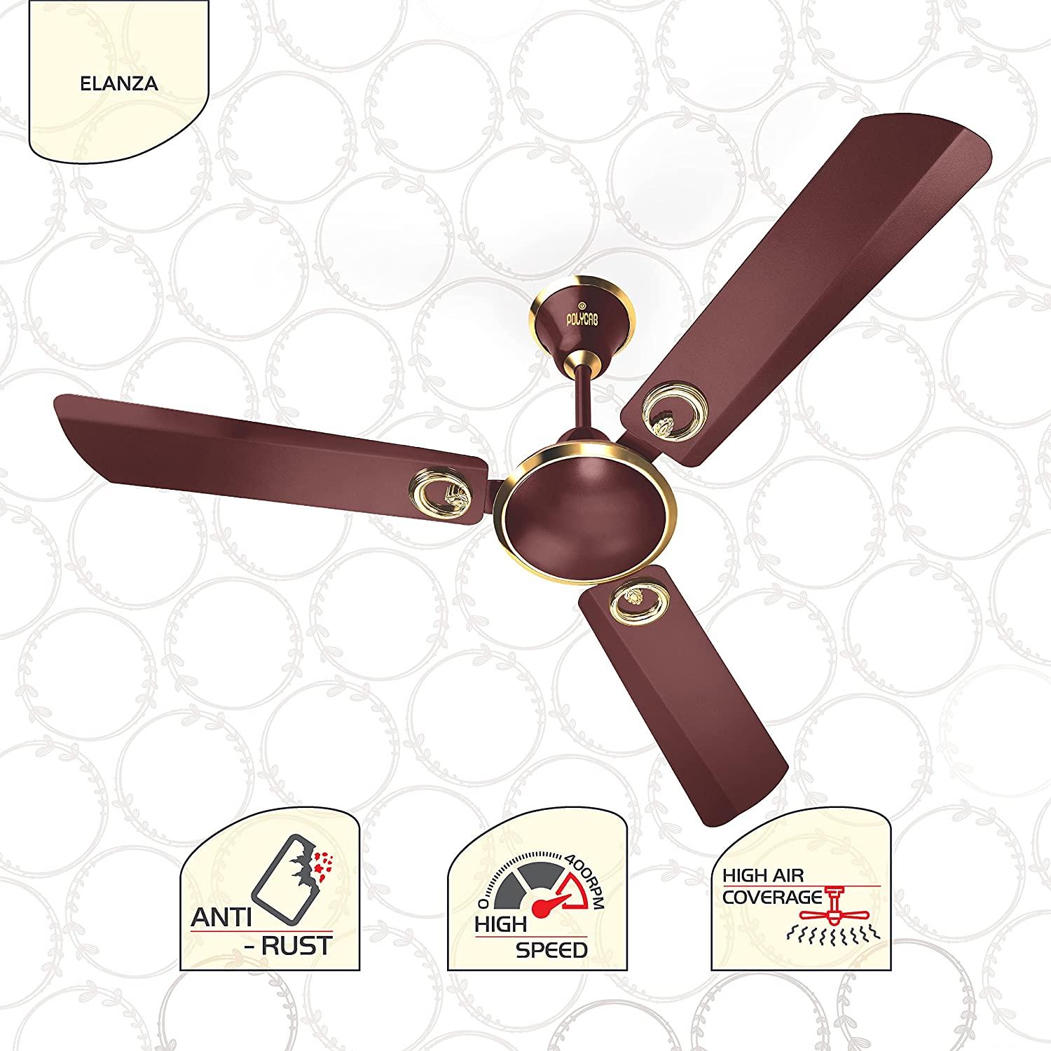 Polycab Elanza Premium 1200 mm 3 Blades 75 W ‎Pearl Copper Ceiling Fans_1