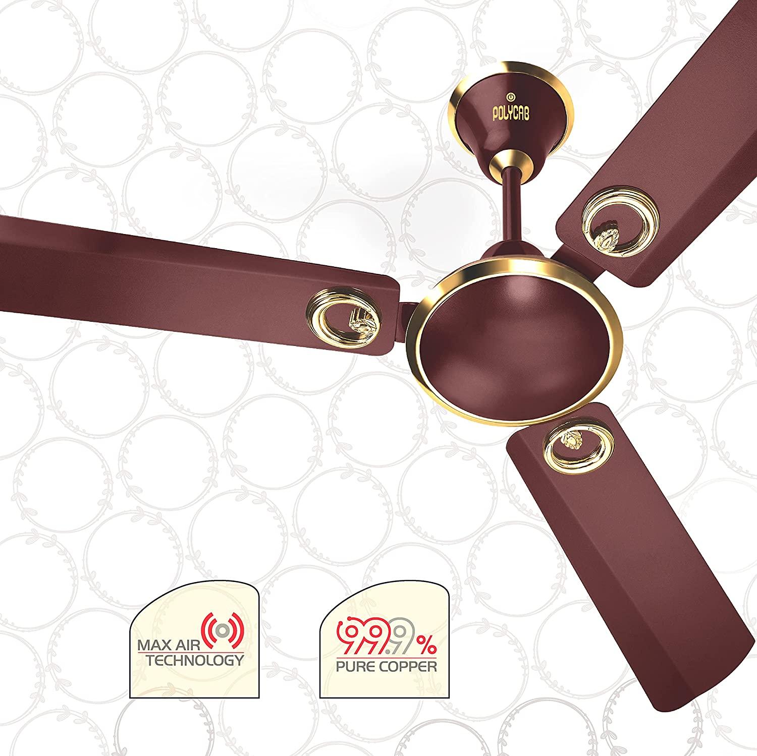 Polycab Elanza Premium 1200 mm 3 Blades 75 W ‎Pearl Copper Ceiling Fans_3