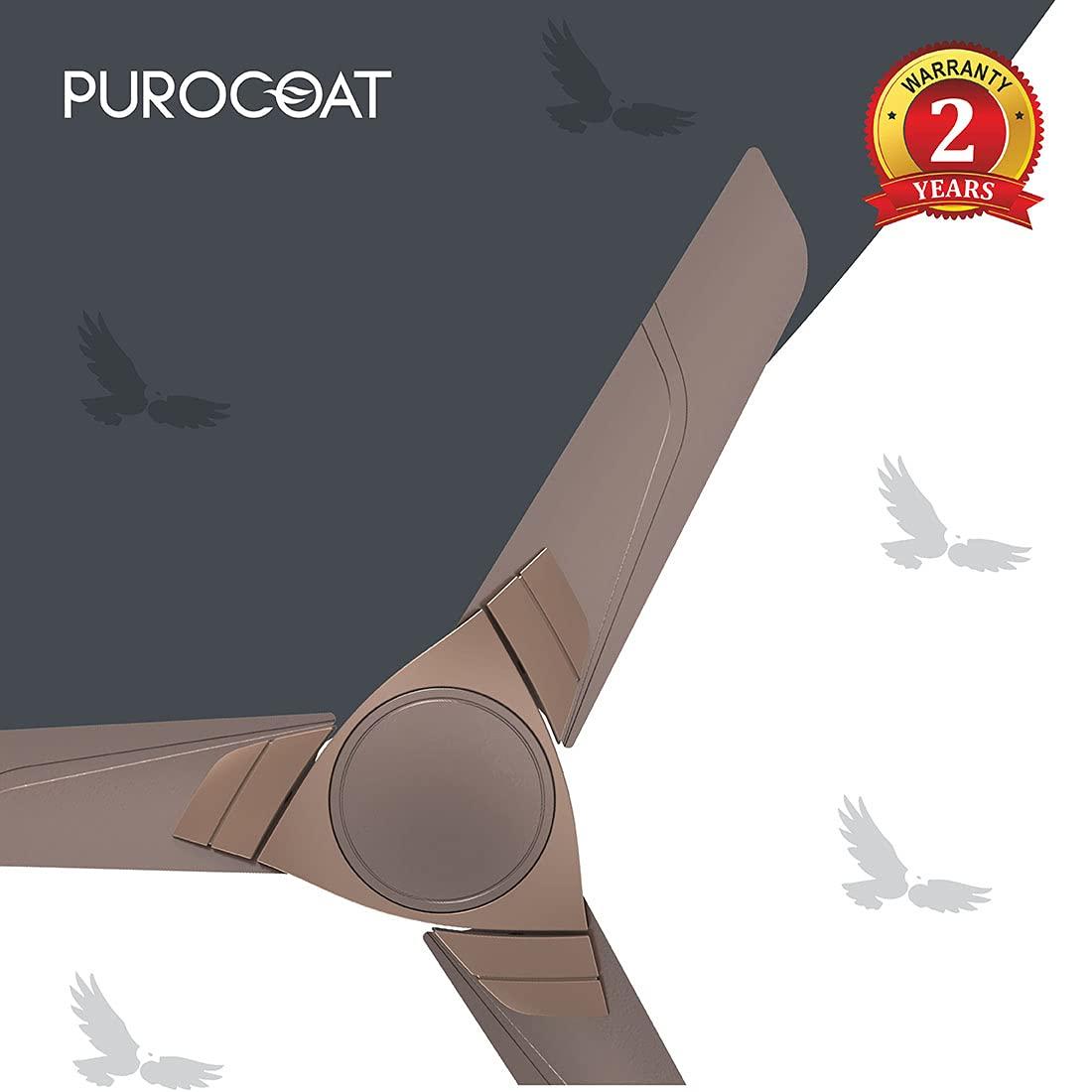 Polycab Aereo Purocoat Premium 1200 mm 3 Blades 75 W Seal Brown Ceiling Fans_2