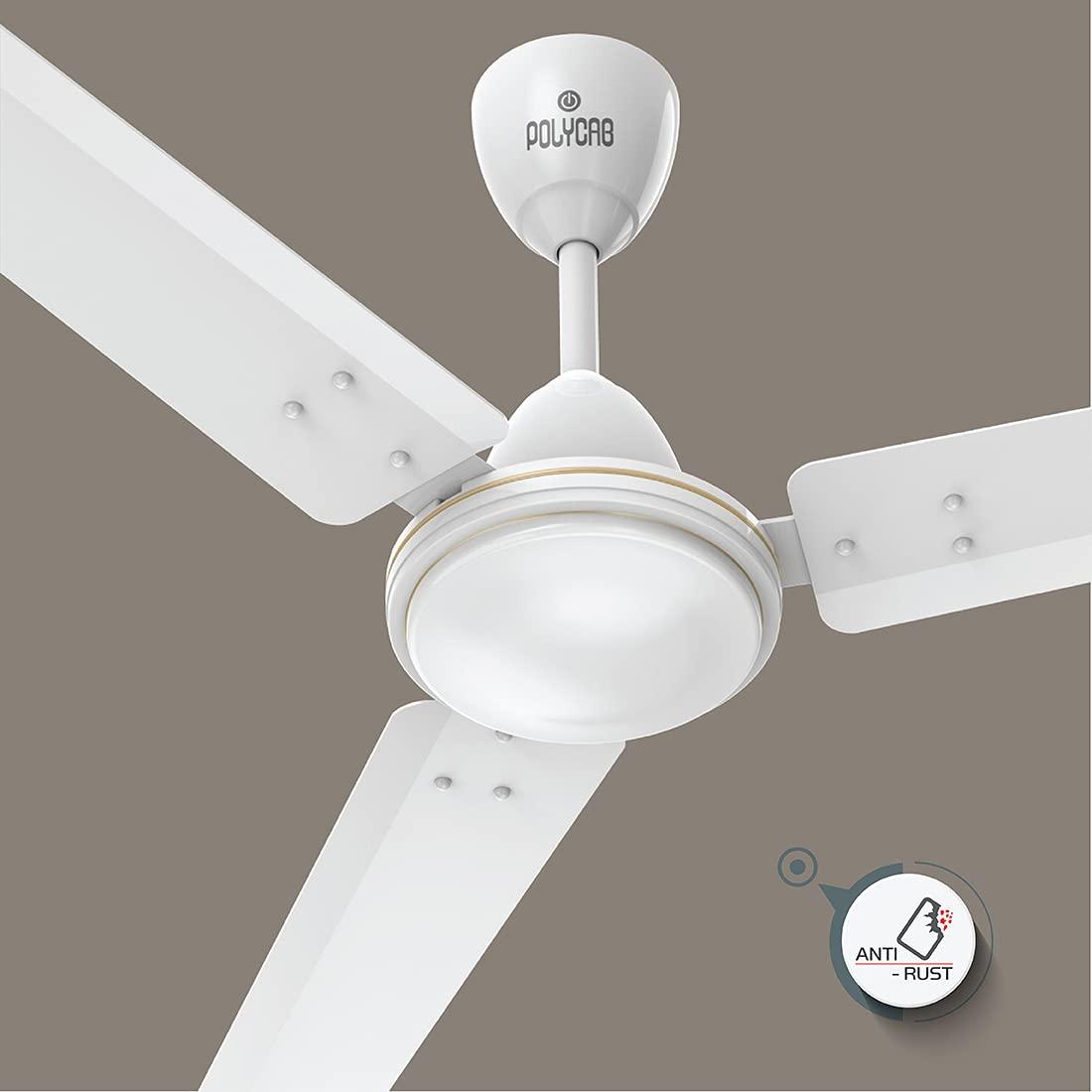 Polycab Amaze HS 1200 mm 3 Blades 75 W White Ceiling Fans_2