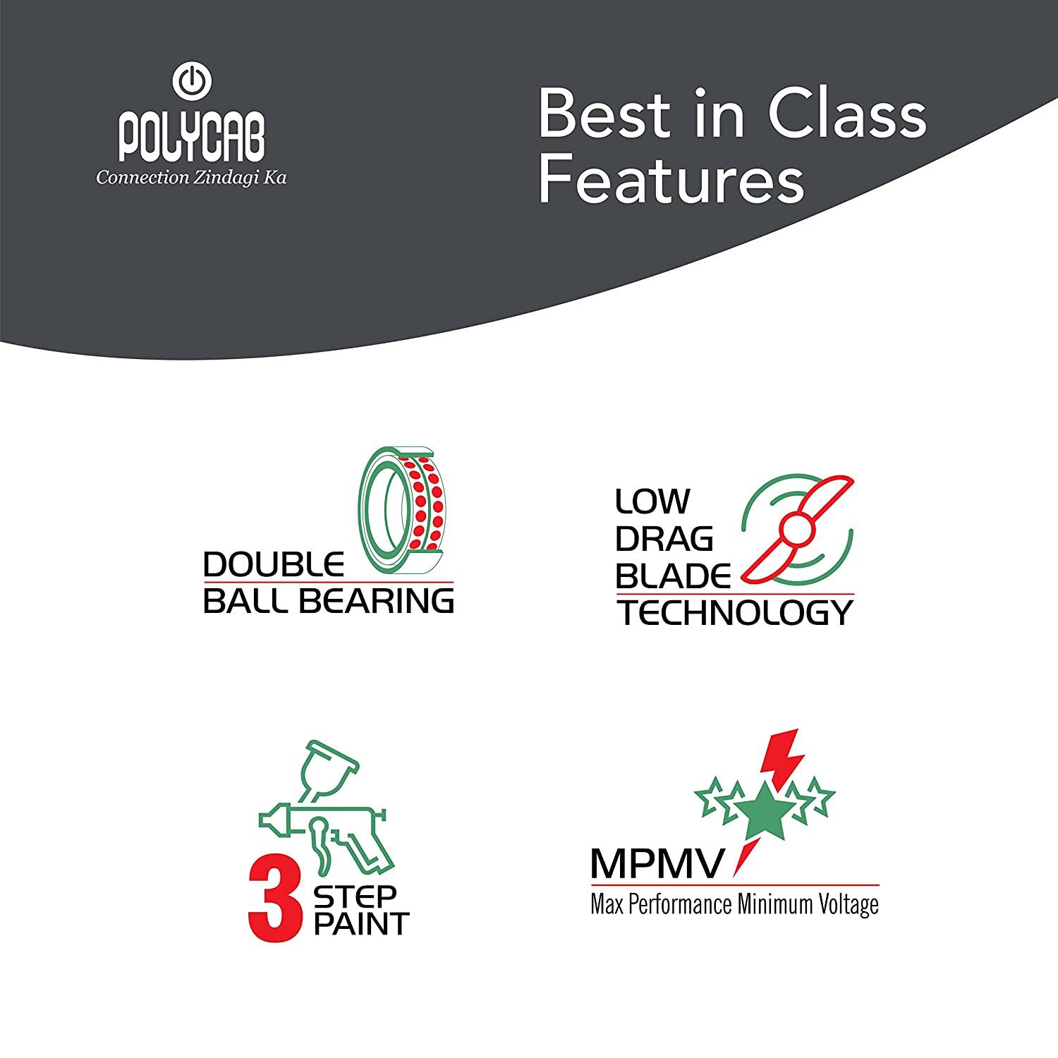 Polycab Eliana Premium 1200 mm 3 Blades 75 W Espresso Brown Ceiling Fans_4