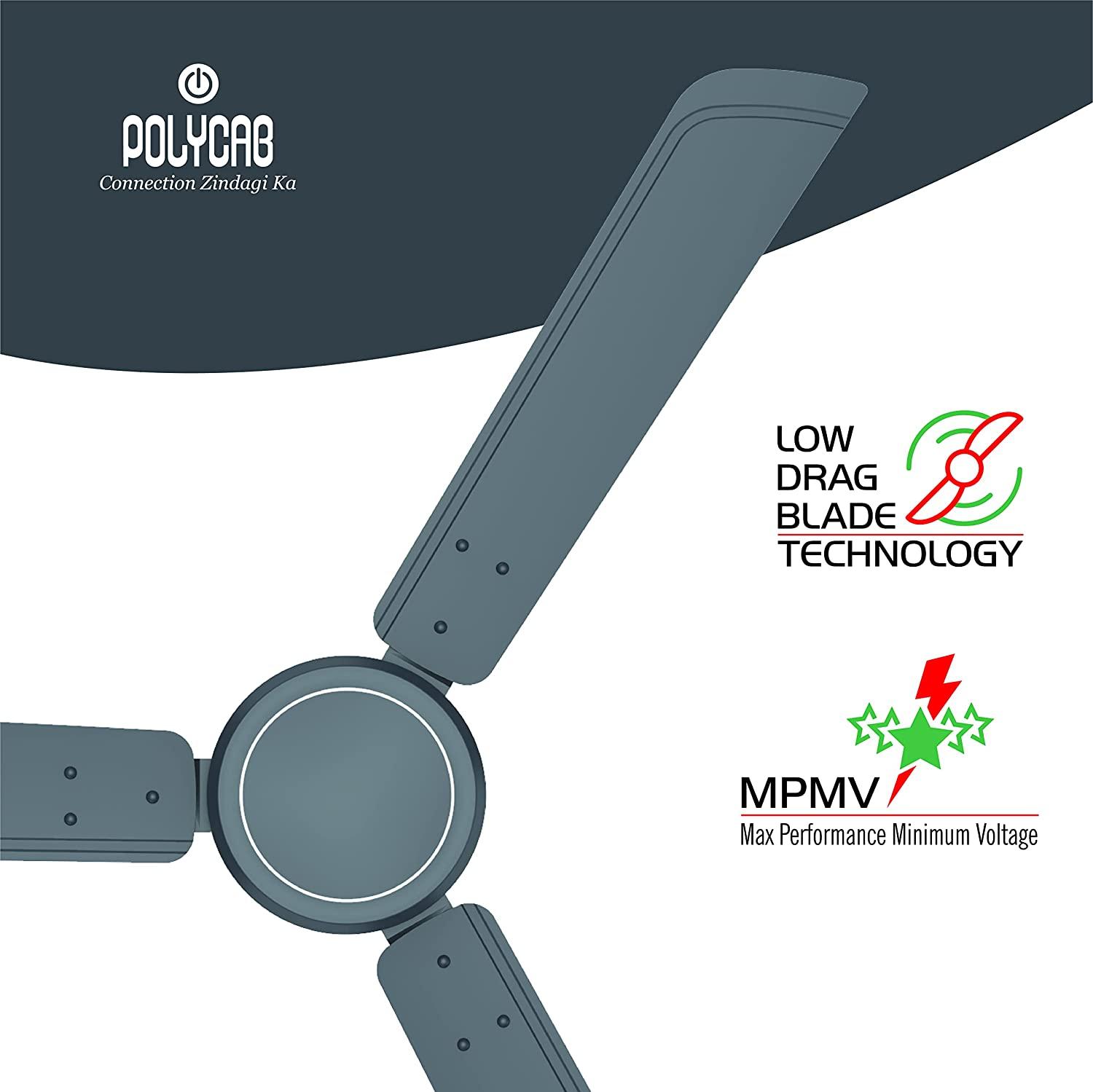 Polycab Charisma 1200 mm 3 Blades 75 W Cool Grey Ceiling Fans_1