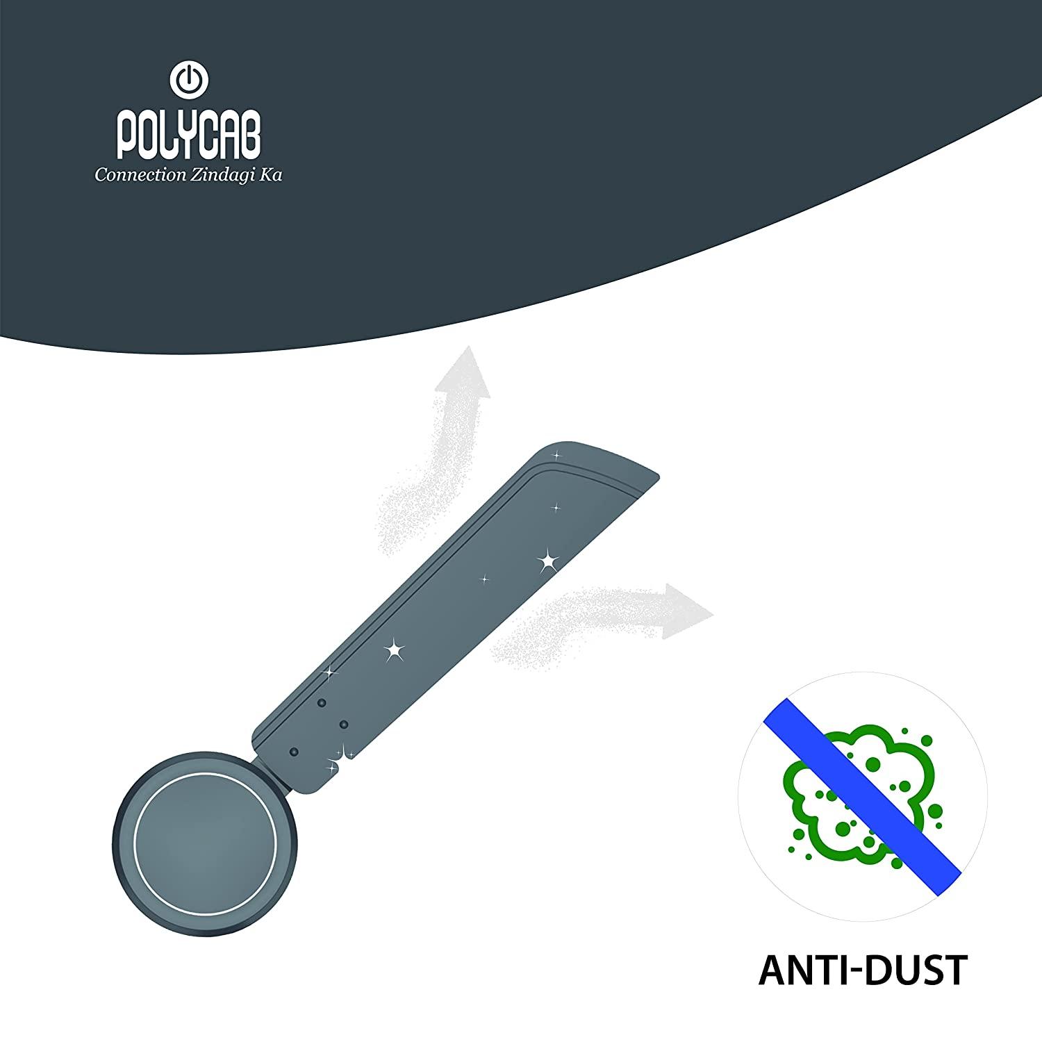 Polycab Charisma 1200 mm 3 Blades 75 W Cool Grey Ceiling Fans_2