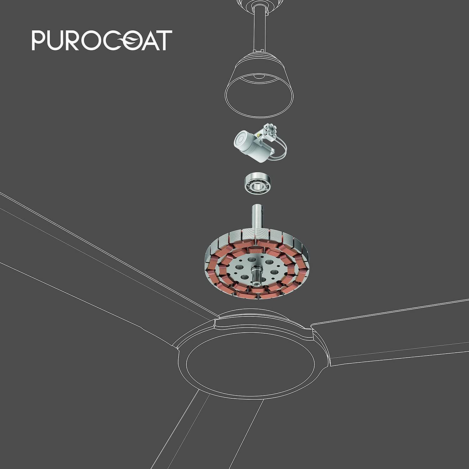 Polycab Eleganz Floral Purocoat 1200 mm 3 Blades 75 W Pearl White Ceiling Fans_4